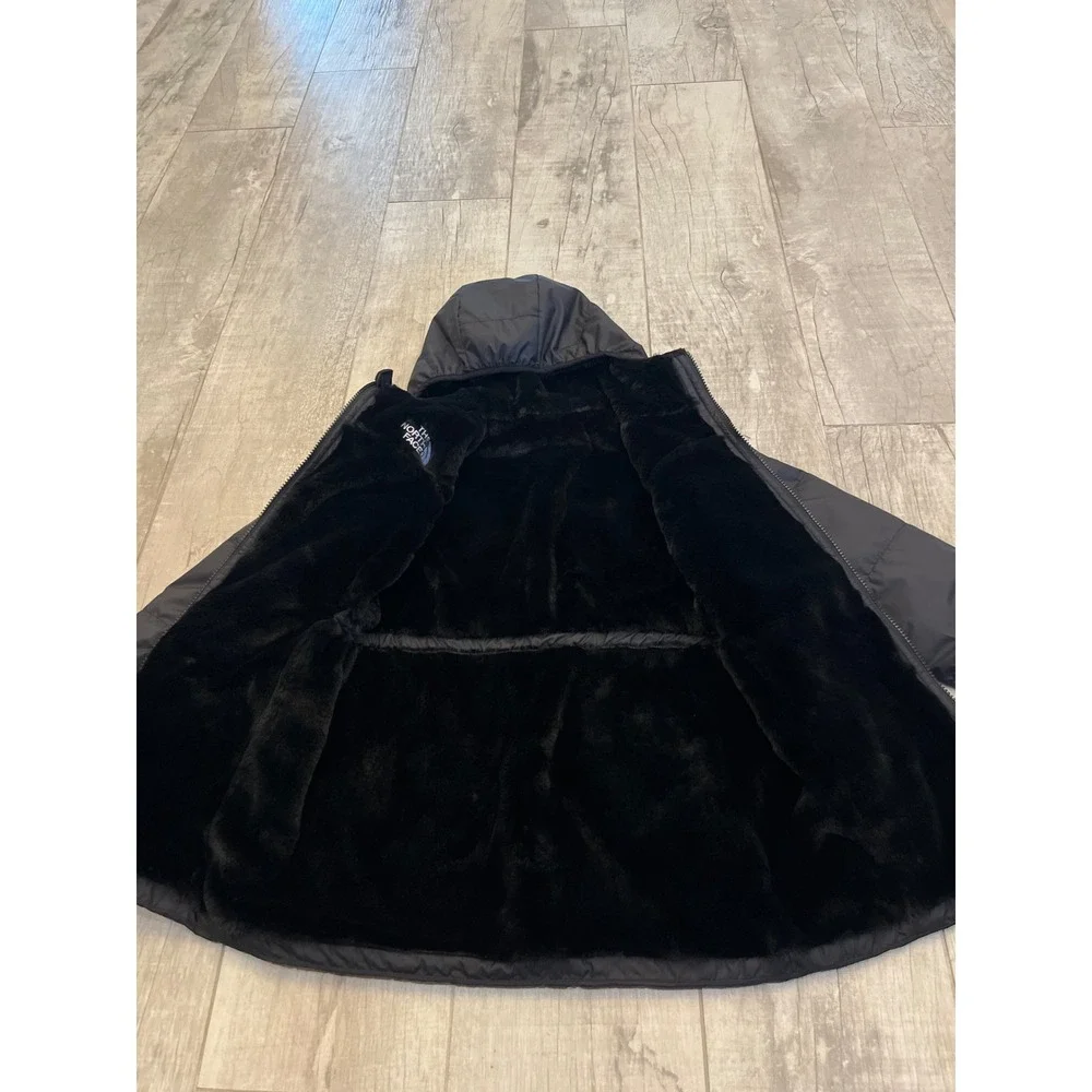 The North Face Teen Girls Mossbud Swirl Reversible Jacket Black Size L 12 Fleece